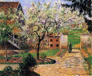 カミーユ・ピサロ Painting - 開花した梅の木 1894年 カミーユ・ピサロ
